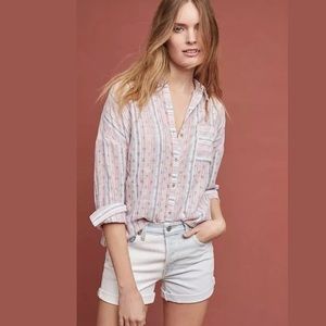Anthro Maeve Breckenridge striped button down top